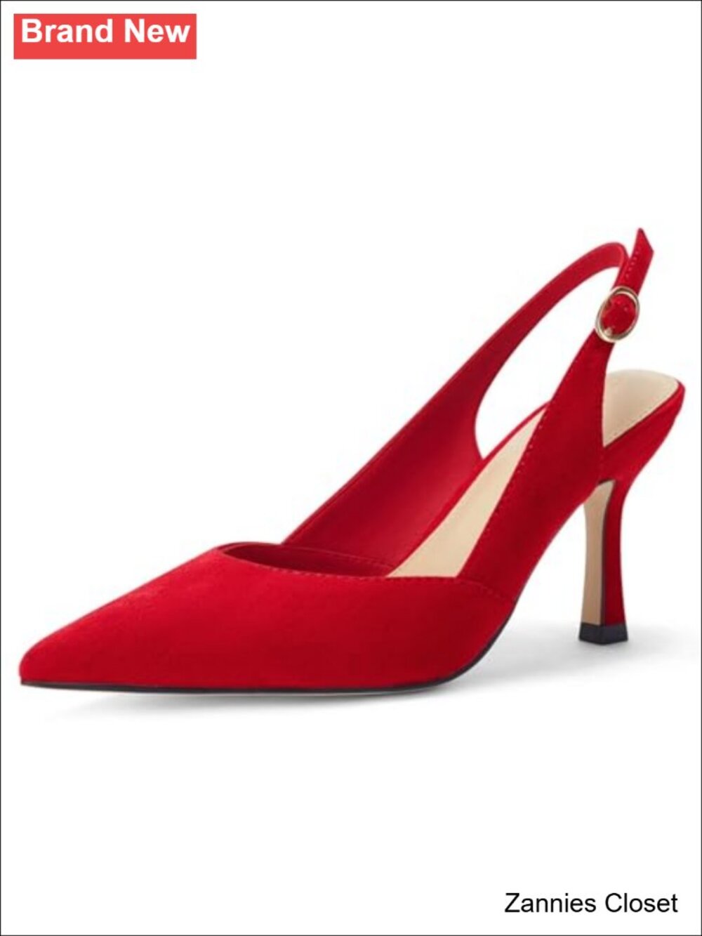 ✨ Kitten Heels Slingback Closed Pointed Toe Faux Leather Women's Pumps